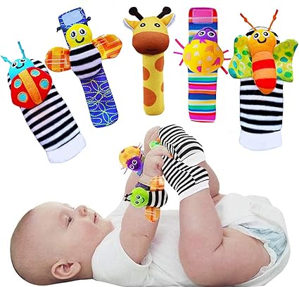Foot Finders & Wrist Rattles for Infants – Developmental Texture Socks & Baby Wrist Rattle Toys 0–12 Months Buy Now