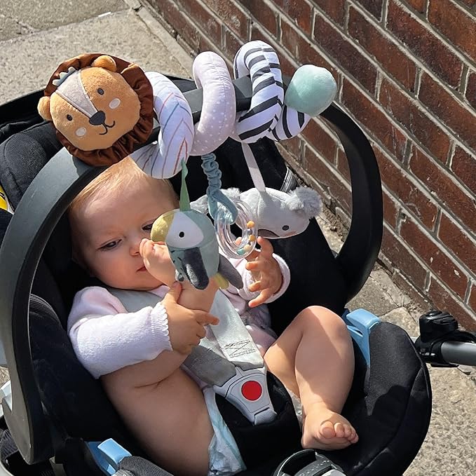 Nuby Animal Adventures Activity Spiral – Interactive Pram & Car Seat Sensory Toy for Babies from Birth Buy Now