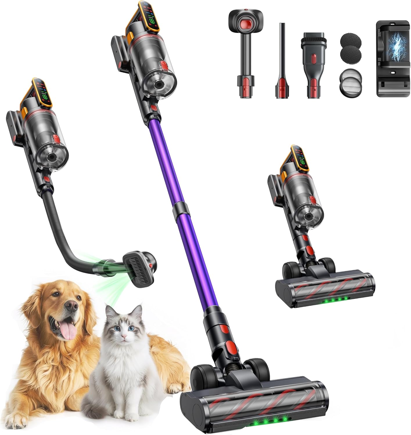 Cordless Vacuum Cleaner 600W – Powerful Suction for Homes & Pets