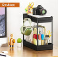 2 Pack Under Sink Storage Shelf – 2-Tier Kitchen & Bathroom Organizer, Multi-Purpose Floor Mount Storage, Rust-Proof & Stackable, Black Buy Now